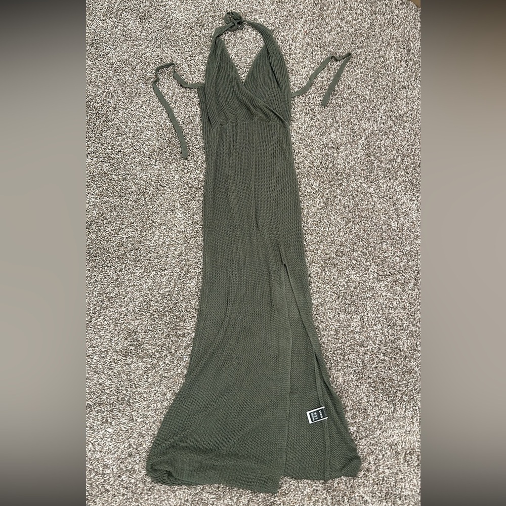 SHEIN Olive Green Swimsuit Maxi Dress Cover up